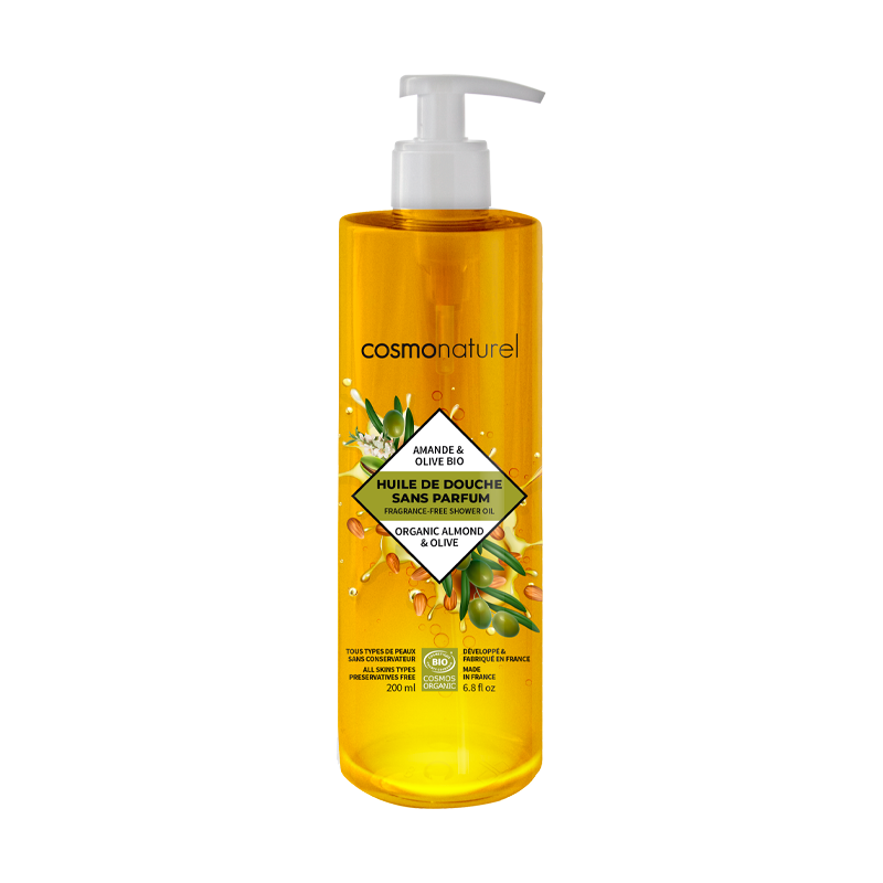 Huile De Douche Sans Parfum Amande Olive BIO Cosmo Naturel